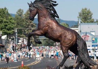 brown horse statue