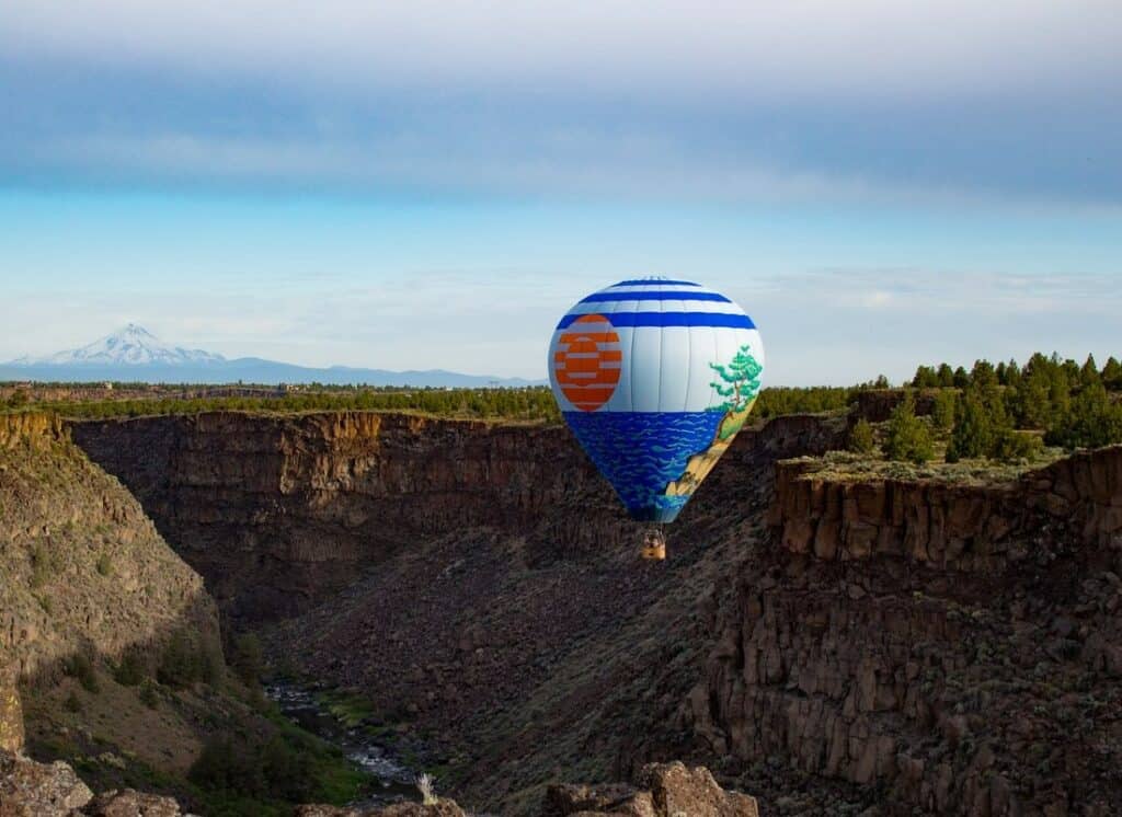 A hot air balloon over Central Oregon