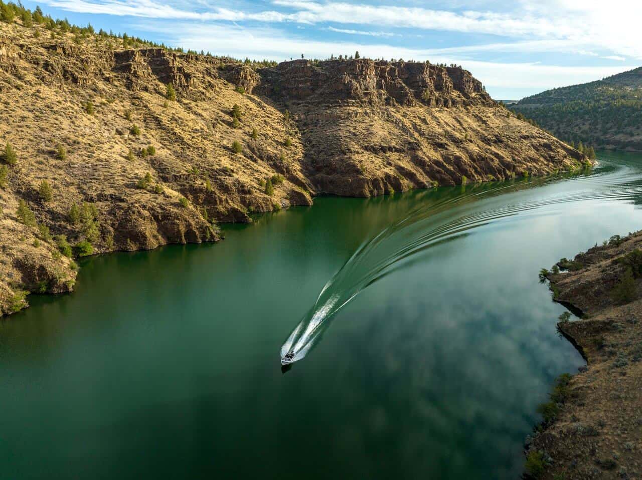 A boat on the water in Madras, Oregon. A boat on the water in Madras, Oregon.