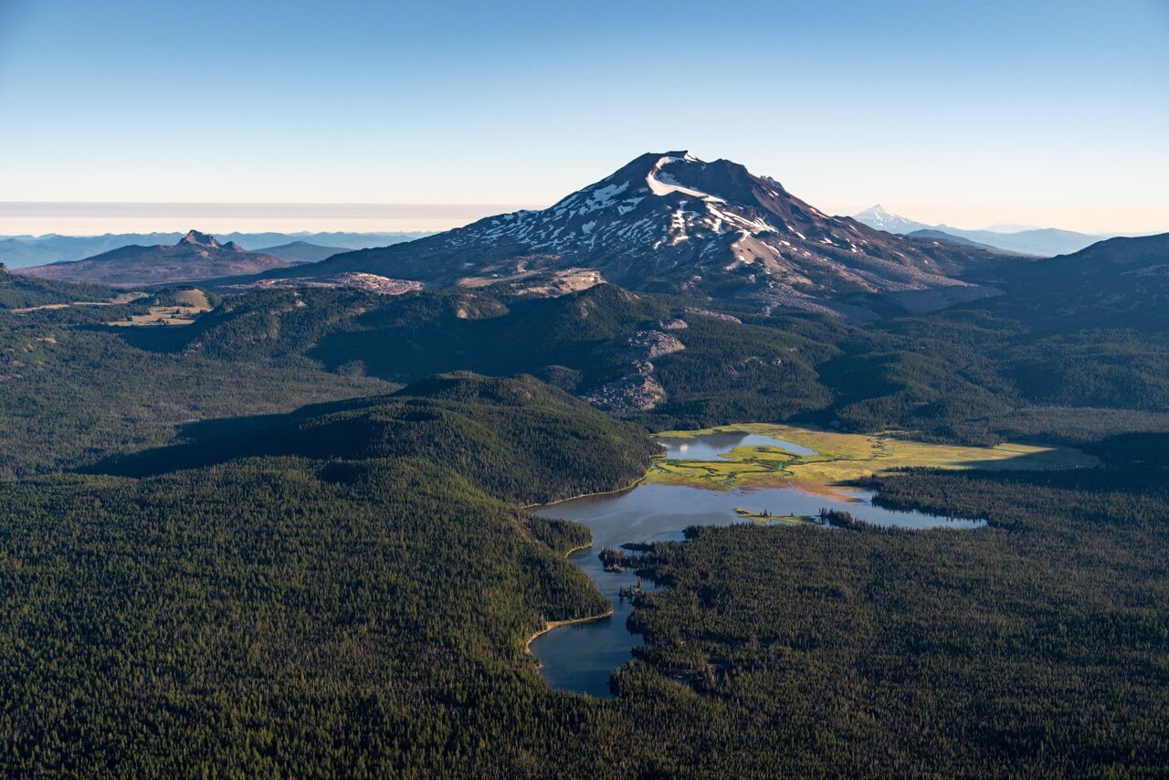 South Sister and Sparks Lake in the Cascade Range near Bend, Oregon South Sister and Sparks Lake in the Cascade Range near Bend, Oregon